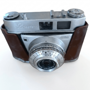 Vintage Kodak Retinette 1A 35mm Viewfinder Camera with Schneider-Kreuznach Reomar 50mm f/3.5 Lens & Original Leather Case