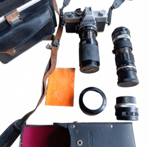 Vintage Minolta SR-T 101 35mm SLR Camera Bundle with Minolta 55mm f/1.7 Lens & Accessories