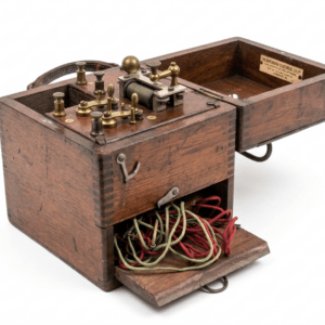 Vintage Cavendish Electrical Co. Electro-Medical Galvanic Battery Set in Wooden Case